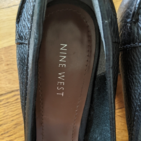 Nine West Leather & Buckle Chunky Heels - Picture 7 of 8